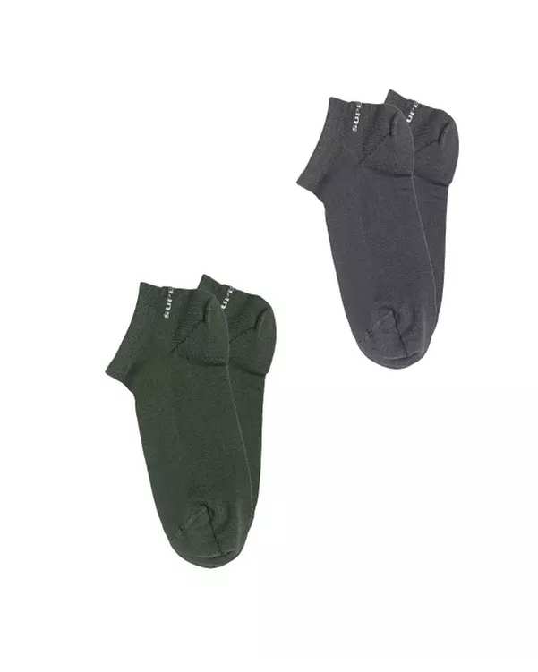 جوراب مردانه مچی طوسی سبز سوپردرای Superdry کد M29S51301X بسته دو عددی