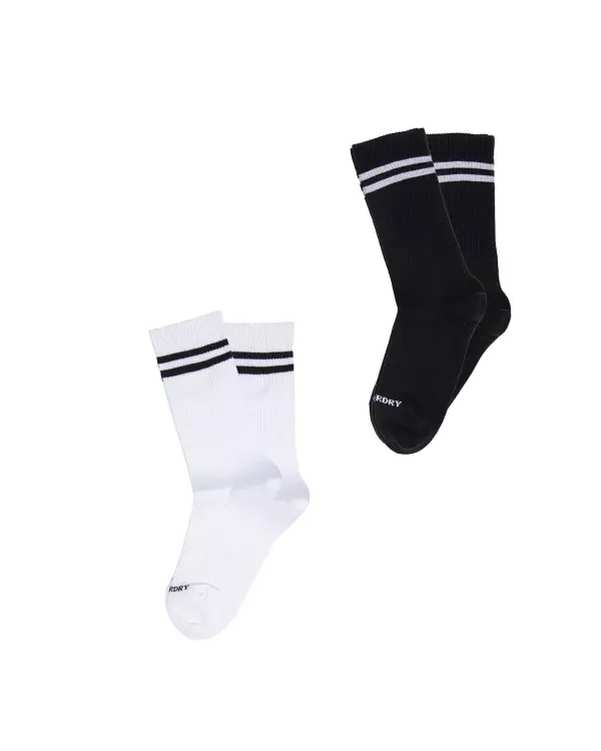 جوراب زنانه ساقدار سفید مشکی سوپردرای Superdry کد W29S51302X بسته دو عددی
