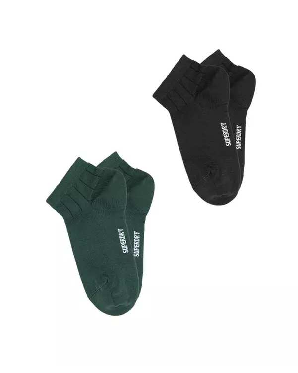 جوراب زنانه نیم ساق سبز مشکی سوپردرای Superdry کد W29S41303X بسته دو عددی