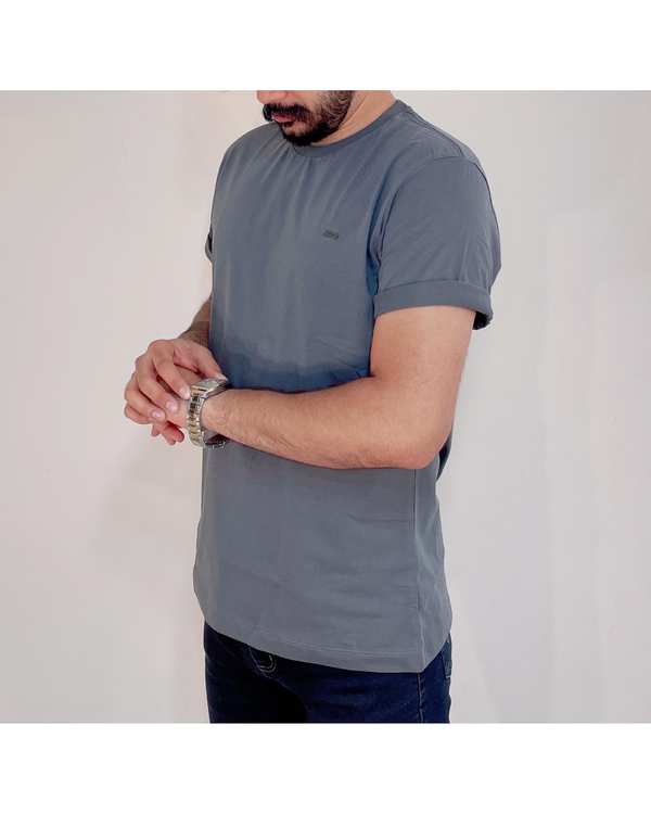 تی شرت مردانه بیسیک طوسی دیورسو Diverso کد 4655 - تصویر 6