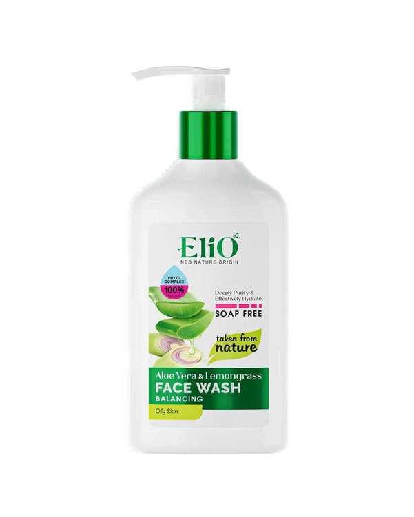 ژل شستشوی صورت الیو Elio مناسب پوست چرب حاوی عصاره آلوئه ورا و علف لیمو