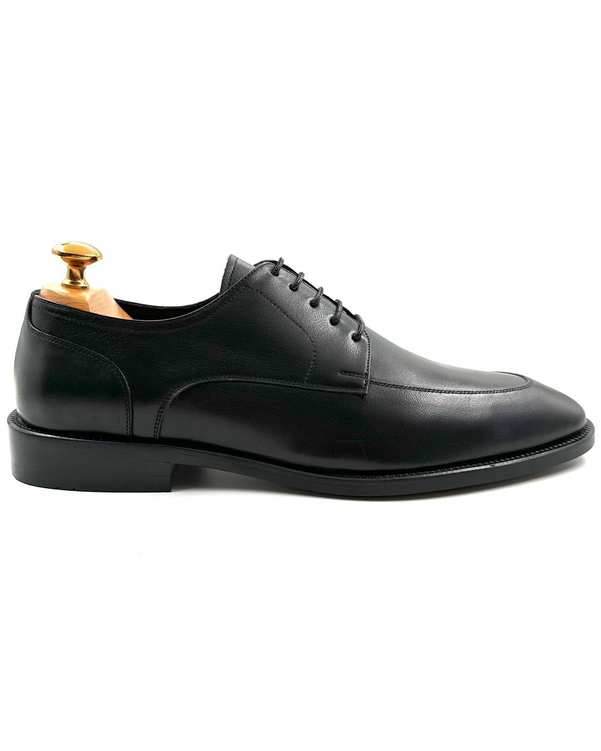 کفش چرم مردانه رسمی دست دوز مشکی چرم میخچی Mikhchi Leather مدل M102