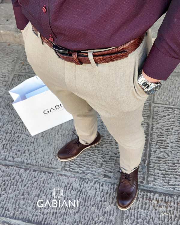 کفش چرم مردانه قهوه ای گابیانی Gabiani مدل دربی البرز - تصویر 3