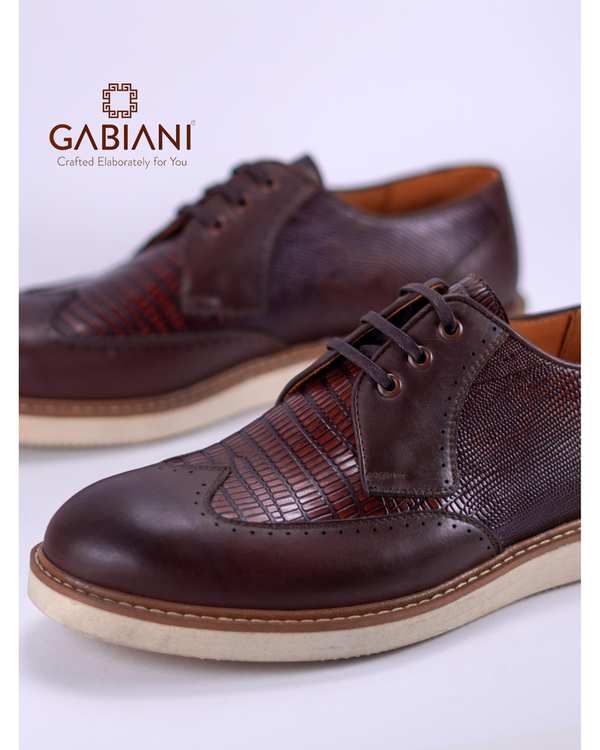 کفش چرم مردانه قهوه ای گابیانی Gabiani مدل دربی البرز - تصویر 7