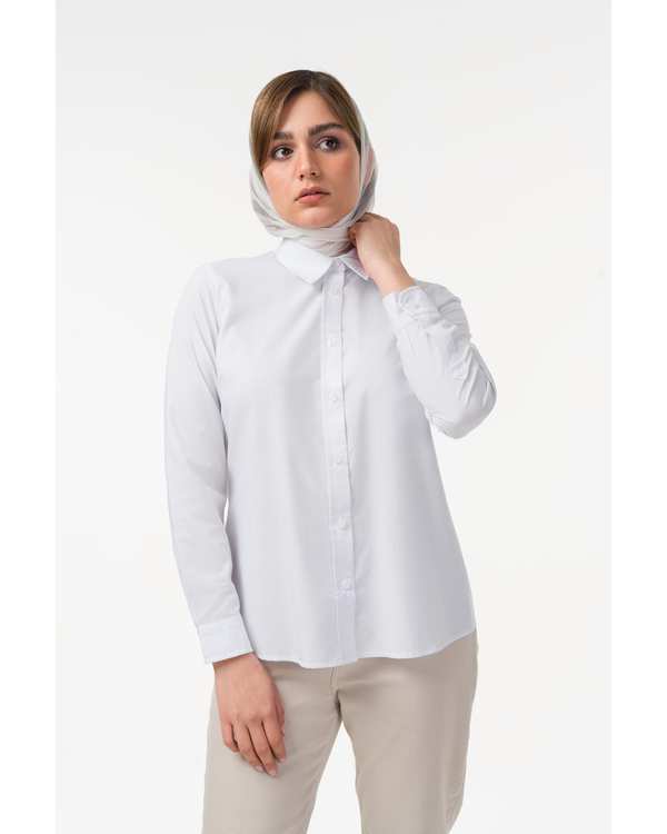 شومیز زنانه سفید نیواریا Nivarya کد 0501 - تصویر 2