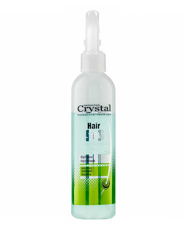 اسپری مو دو فاز کریستال Crystal مناسب انواع مو حاوی روغن ماکادمیا 250ml