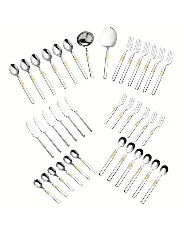 سرویس قاشق و چنگال 38 پارچه طلایی براق جی فی نی GIFFINI مدل G-655