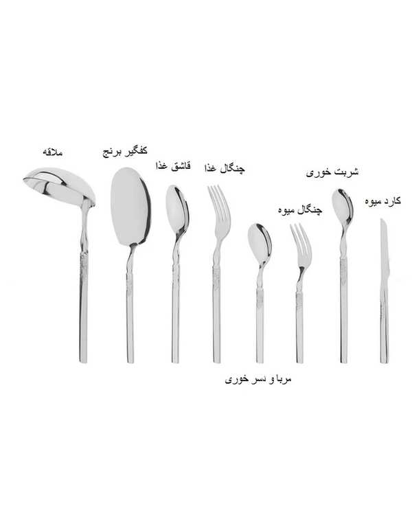 سرویس قاشق و چنگال 38 پارچه استیل جی فی نی GIFFINI مدل G.S55 لاکچری - تصویر 2