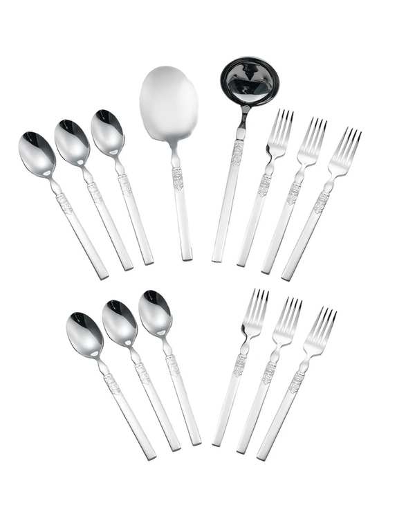 سرویس قاشق و چنگال 14 پارچه استیل جی فی نی GIFFINI مدل 55 لاکچری