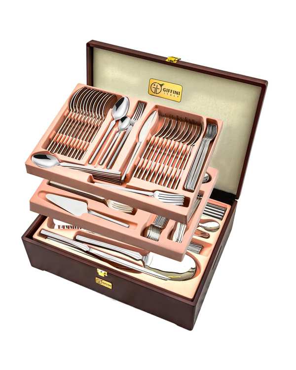 سرویس قاشق و چنگال 148 پارچه استیل جی فی نی GIFFINI مدل A-03 لاکچری