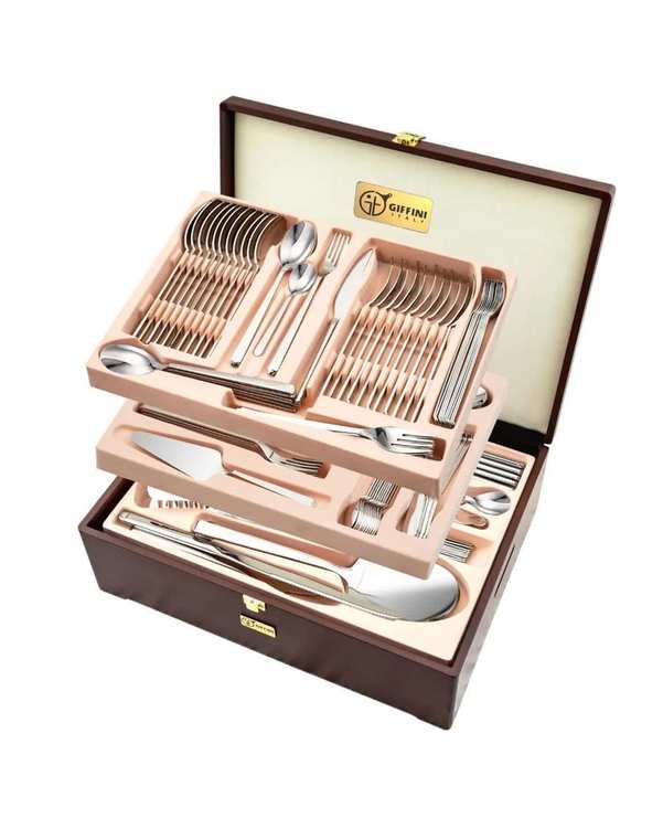 سرویس قاشق و چنگال 143 پارچه استیل جی فی نی GIFFINI مدل 01 لاکچری