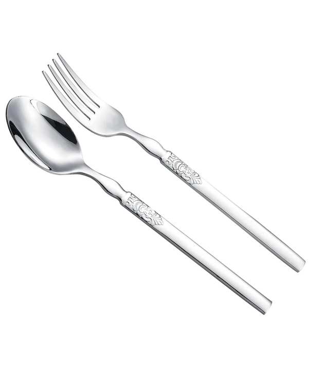 قاشق و چنگال دو پارچه استیل جی فی نی GIFFINI مدل 55