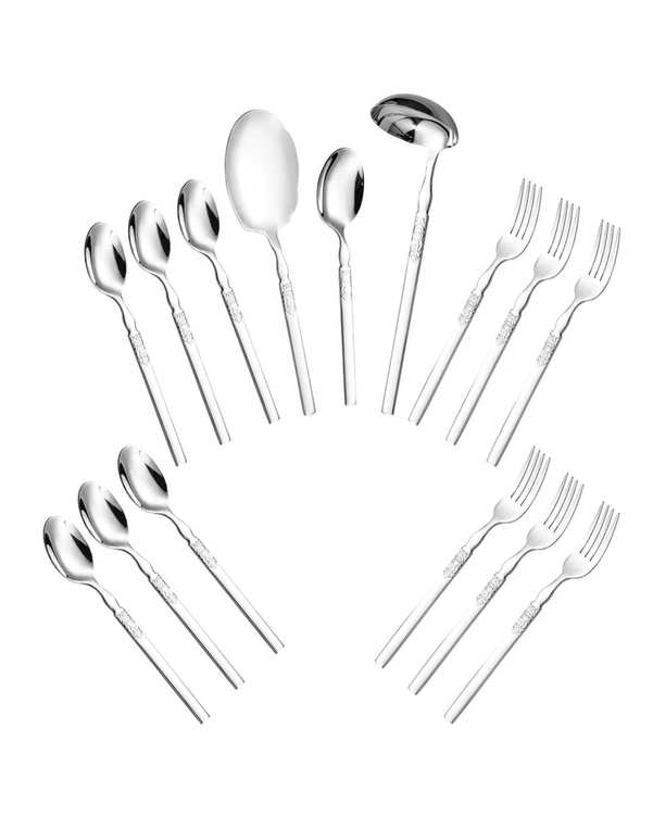 سرویس قاشق و چنگال 15 پارچه استیل جی فی نی GIFFINI مدل 55