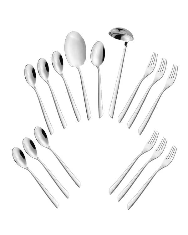 سرویس قاشق و چنگال 15 پارچه استیل جی فی نی GIFFINI مدل 52