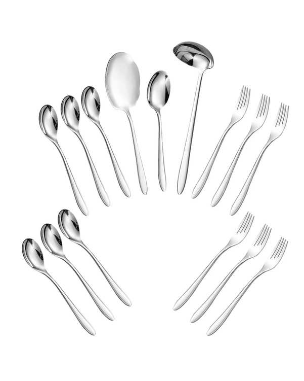 سرویس قاشق و چنگال 15 پارچه استیل جی فی نی GIFFINI مدل 05