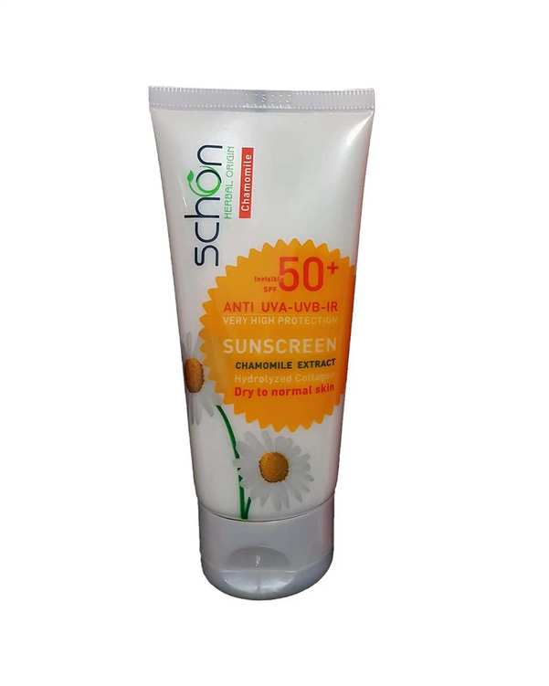 کرم ضد آفتاب بی رنگ SPF50 بی رنگ شون Schon مدل Chamomile Extract