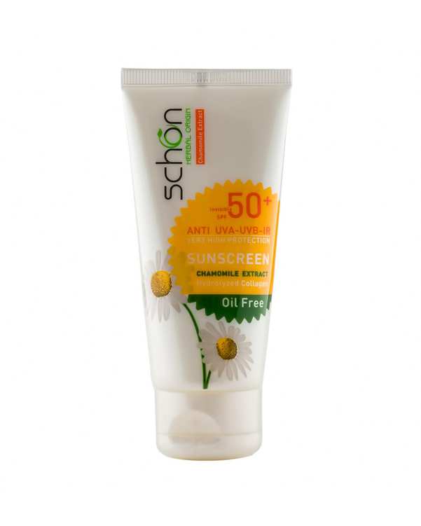 کرم ضد آفتاب بی رنگ SPF50 شون Schon مناسب پوست چرب حجم 50ml