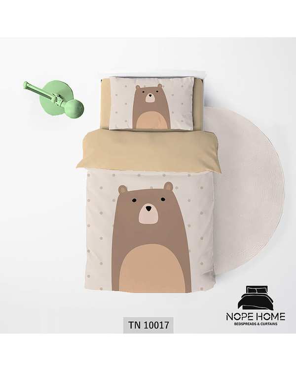 سرویس لحاف روتختی یک نفره 5 تکه کودک نوپه هوم Nopehome طرح خرس کارتونی کد TN10017