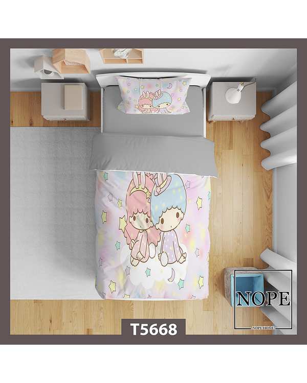 سرویس لحاف روتختی کودک یک نفره 5 تکه نوپه هوم Nopehome طرح عروسک کد T5668
