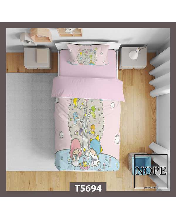سرویس لحاف روتختی کودک یک نفره 5 تکه نوپه هوم Nopehome طرح عروسک کد T5694