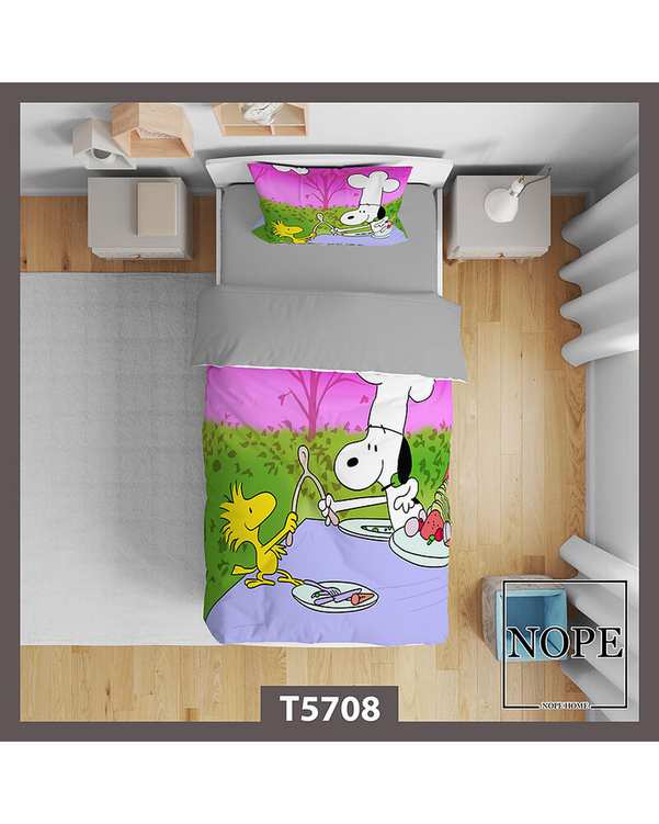سرویس لحاف روتختی کودک یک نفره 5 تکه نوپه هوم Nopehome طرح snoopy کد T5708