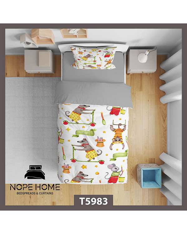 سرویس لحاف روتختی کودک یک نفره 5 تکه نوپه هوم Nopehome طرح حیوانات کد T5983