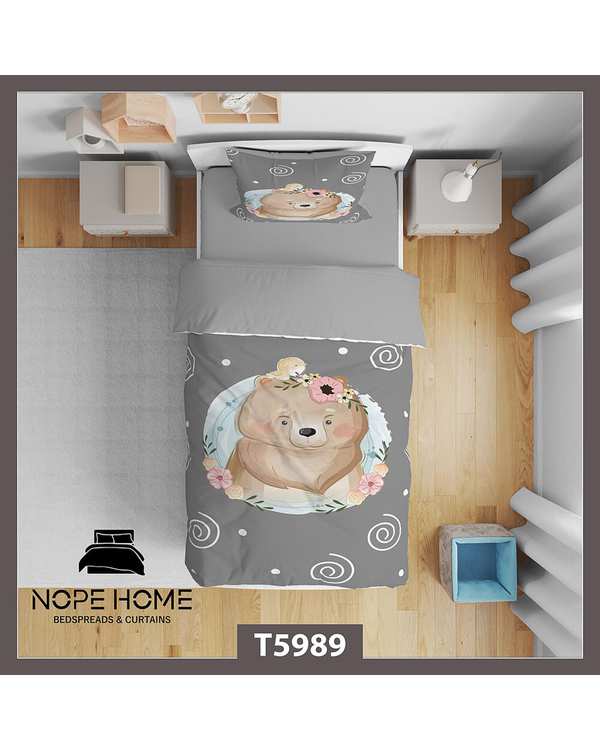 سرویس لحاف روتختی کودک یک نفره 5 تکه نوپه هوم Nopehome طرح خرس کد T5989