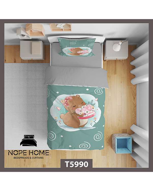 سرویس لحاف روتختی کودک یک نفره 5 تکه نوپه هوم Nopehome طرح خرس کد T5990