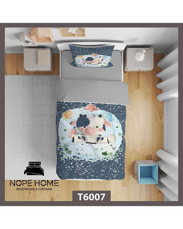 سرویس لحاف روتختی کودک یک نفره 5 تکه نوپه هوم Nopehome طرح گاو کد T6007
