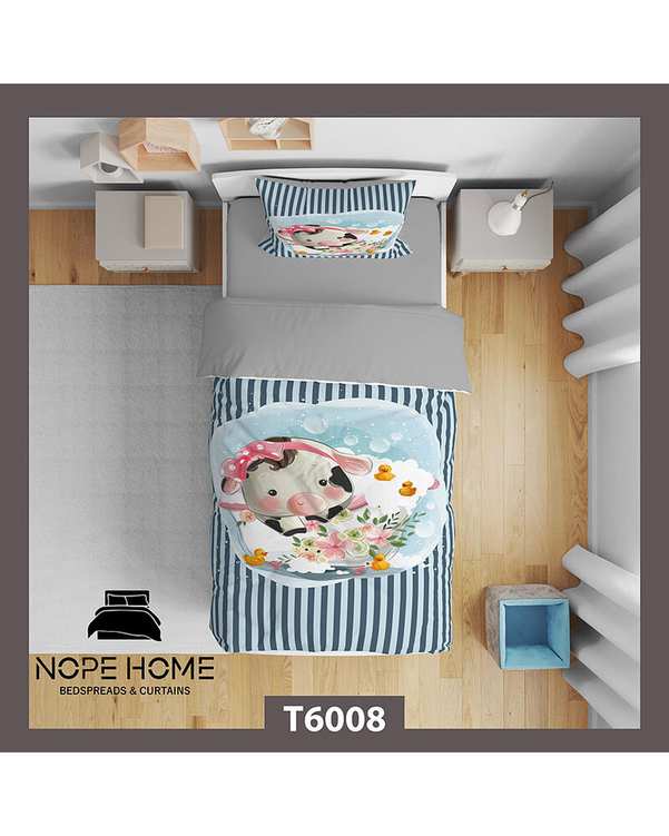 سرویس لحاف روتختی کودک یک نفره 5 تکه نوپه هوم Nopehome طرح گاو کد T6008