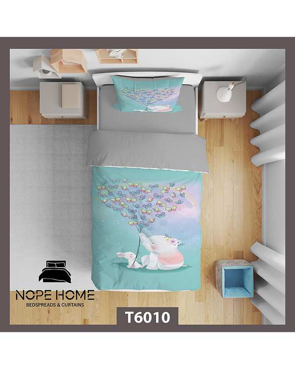 سرویس لحاف روتختی کودک یک نفره 5 تکه نوپه هوم Nopehome طرح فیل کد T6010