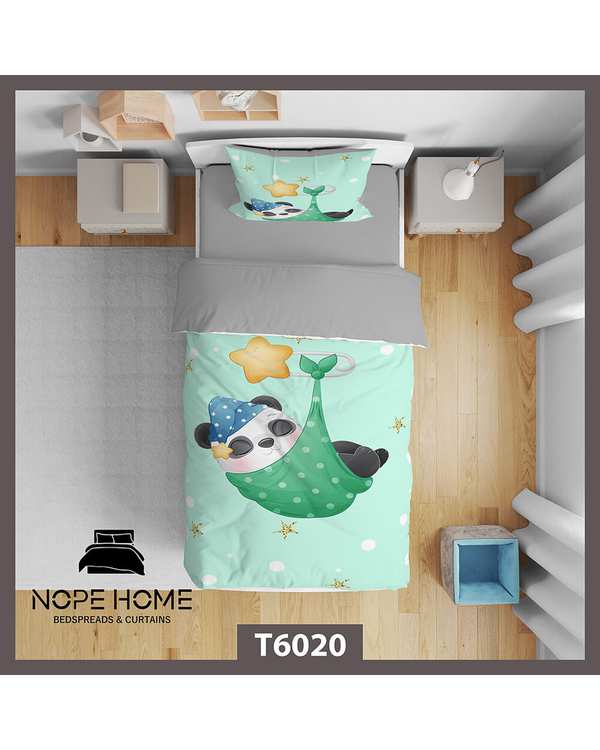 سرویس لحاف روتختی کودک یک نفره 5 تکه نوپه هوم Nopehome طرح پاندا کد T6020