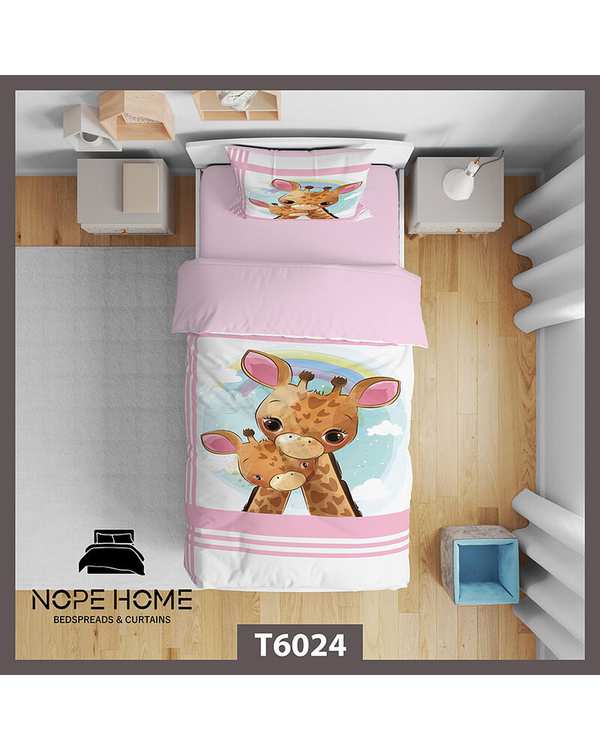 سرویس لحاف روتختی کودک یک نفره 5 تکه نوپه هوم Nopehome طرح زرافه کد T6024