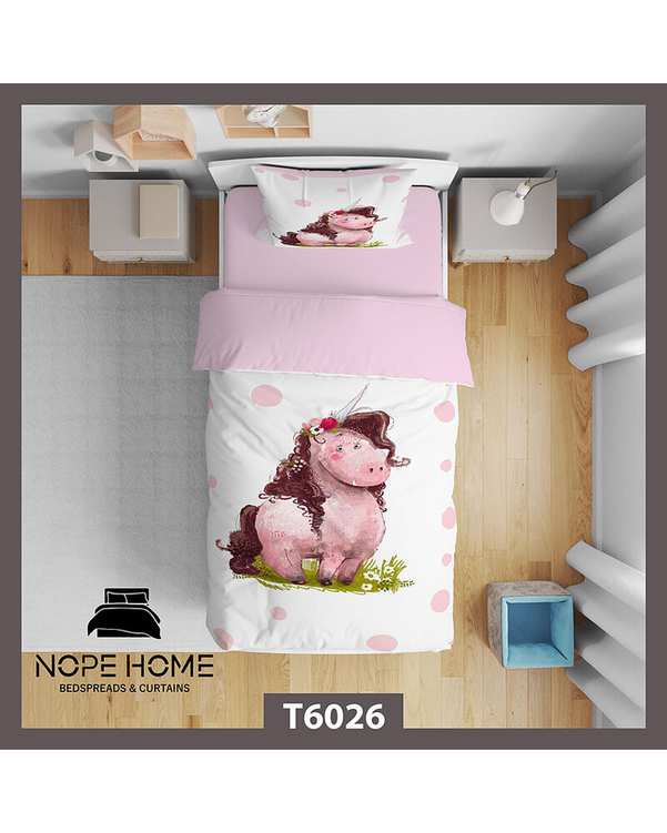 سرویس لحاف روتختی کودک یک نفره 5 تکه نوپه هوم Nopehome طرح یونیکورن کد T6026