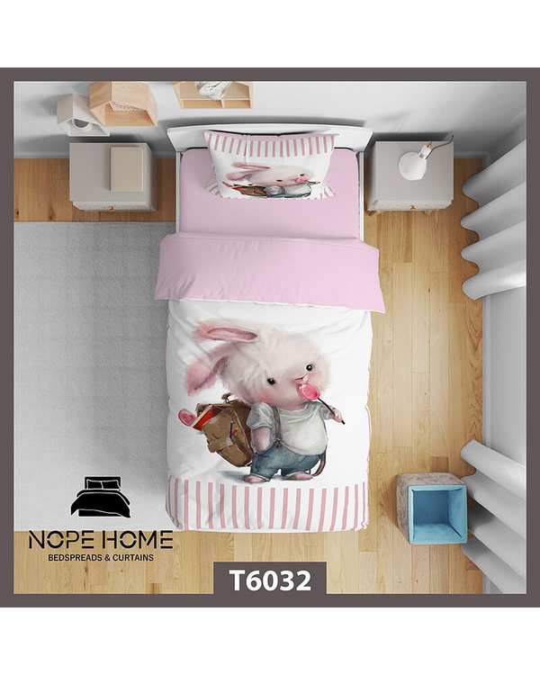سرویس لحاف روتختی کودک یک نفره 5 تکه نوپه هوم Nopehome طرح خرگوش کد T6032