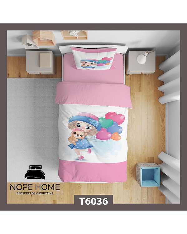 سرویس لحاف روتختی کودک یک نفره 5 تکه نوپه هوم Nopehome طرح عروسک کد T6036