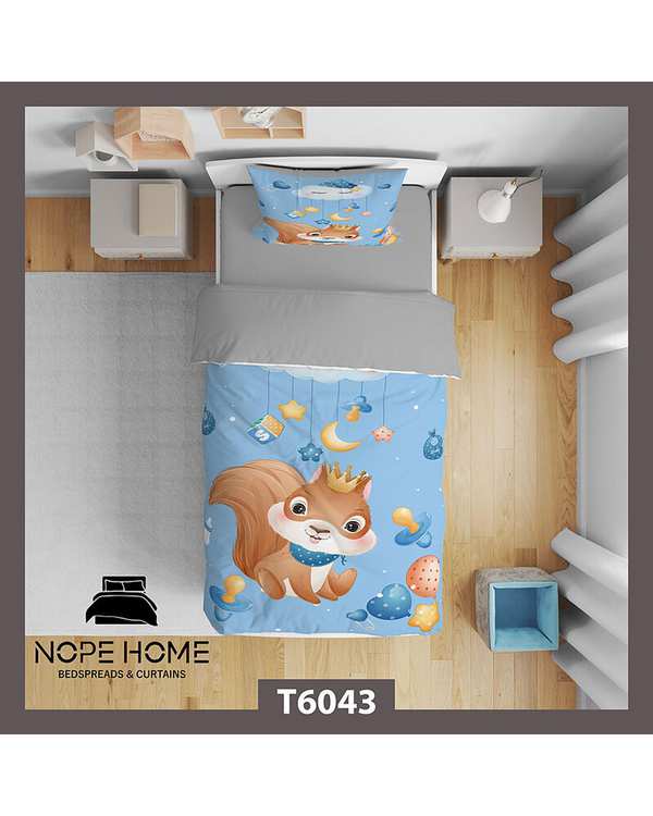 سرویس لحاف روتختی کودک یک نفره 5 تکه نوپه هوم Nopehome طرح سنجاب کد T6043