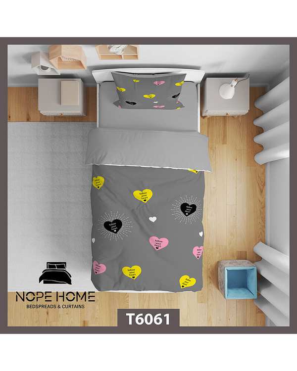 سرویس لحاف روتختی کودک یک نفره 5 تکه نوپه هوم Nopehome طرح قلب کد T6061