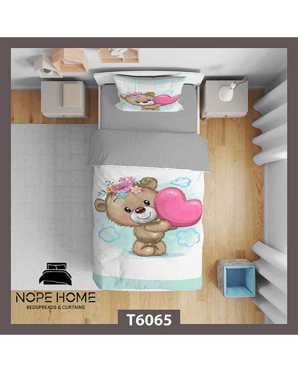 سرویس لحاف روتختی کودک یک نفره 5 تکه نوپه هوم Nopehome طرح خرس کد T6065