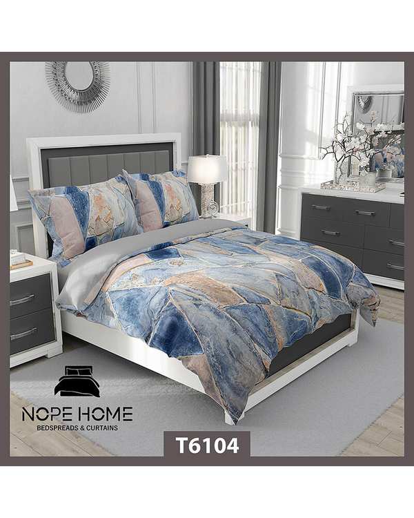 سرویس لحاف روتختی یک نفره 5 تکه نوپه هوم Nopehome طرح مدرن پتینه کد T6104