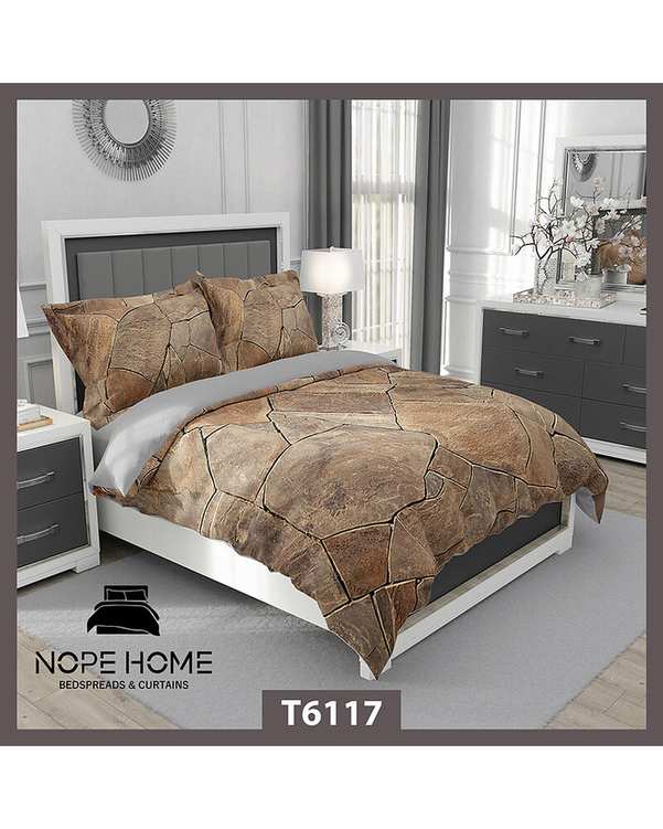سرویس لحاف روتختی یک نفره 5 تکه نوپه هوم Nopehome طرح پتینه مدرن کد T6117