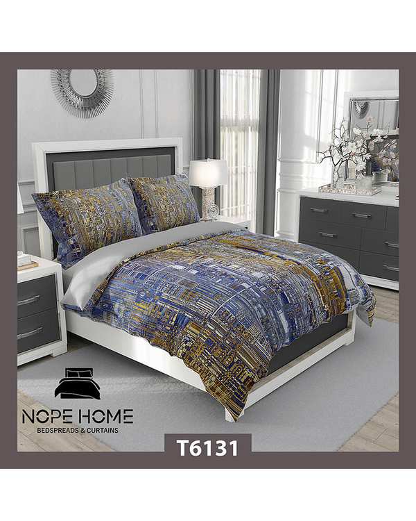 سرویس لحاف روتختی یک نفره 5 تکه نوپه هوم Nopehome طرح پتینه مدرن کد T6131