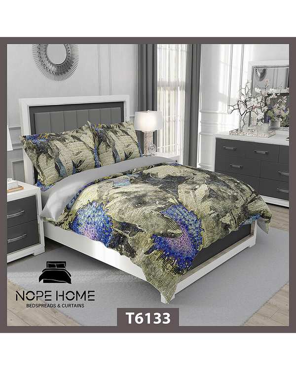 سرویس لحاف روتختی یک نفره 5 تکه نوپه هوم Nopehome طرح پتینه مدرن کد T6133