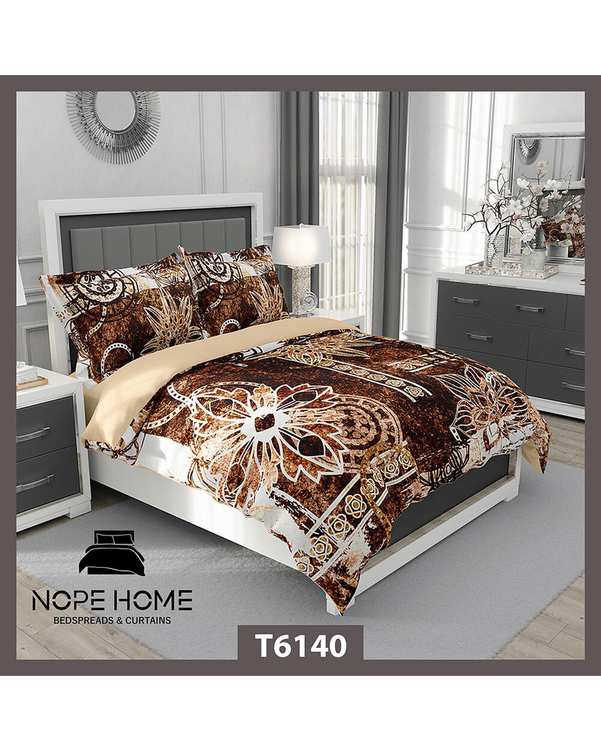 سرویس لحاف روتختی یک نفره 5 تکه نوپه هوم Nopehome طرح پتینه مدرن کد T6140