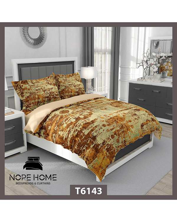 سرویس لحاف روتختی یک نفره 5 تکه نوپه هوم Nopehome طرح پتینه مدرن کد T6143