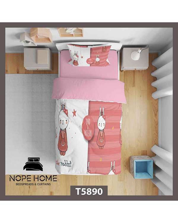 سرویس لحاف روتختی کودک یک نفره 5 تکه نوپه هوم Nopehome طرح خرگوش کد T5890