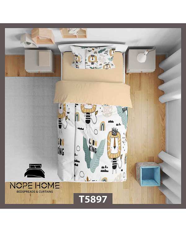 سرویس لحاف روتختی کودک یک نفره 5 تکه نوپه هوم Nopehome طرح جنگل کد T5897