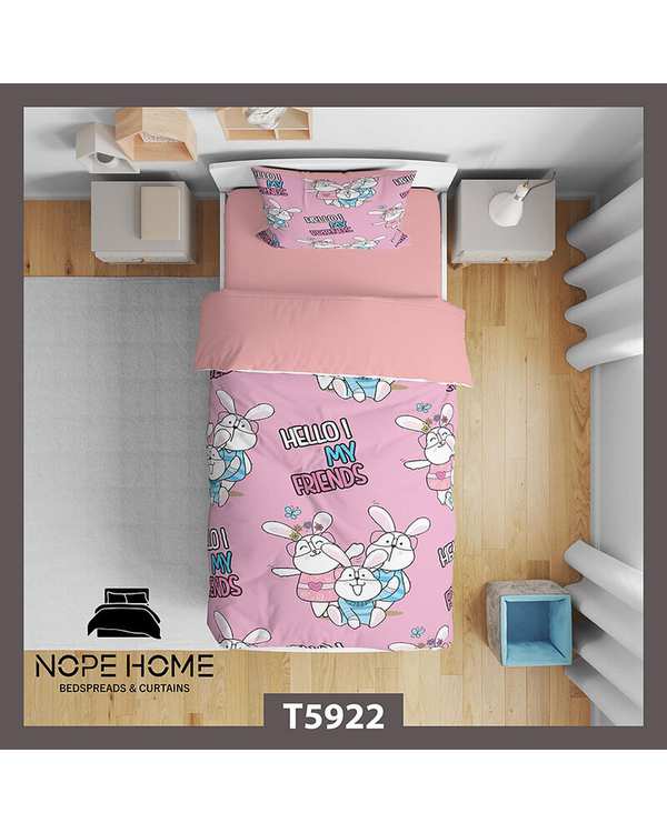 سرویس لحاف روتختی کودک یک نفره 5 تکه نوپه هوم Nopehome طرح خرگوش ها کد T5922