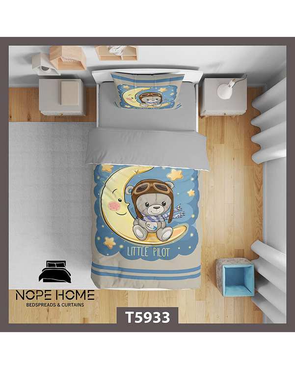 سرویس لحاف روتختی کودک یک نفره 5 تکه نوپه هوم Nopehome طرح گل کد T5933