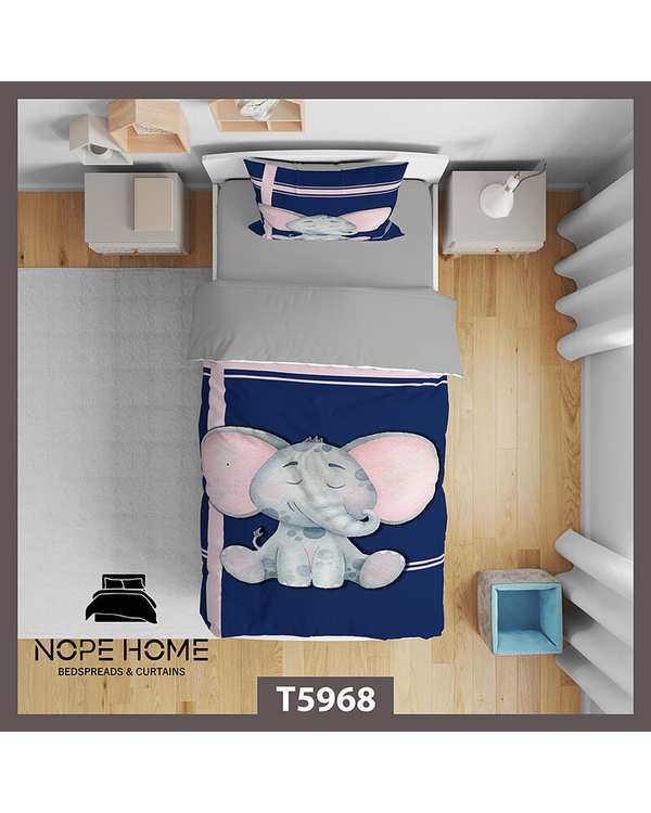 سرویس لحاف روتختی کودک یک نفره 5 تکه نوپه هوم Nopehome طرح فیل کد T5968